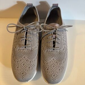 COLE HAAN Womens Metallic Zerogrand Stitchlite Gray Oxford Sneakers Shoes 8B